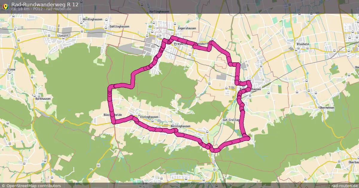 Rad-Rundwanderweg R 12 (PO12) – Fernradroute auf Rad-Routen.de