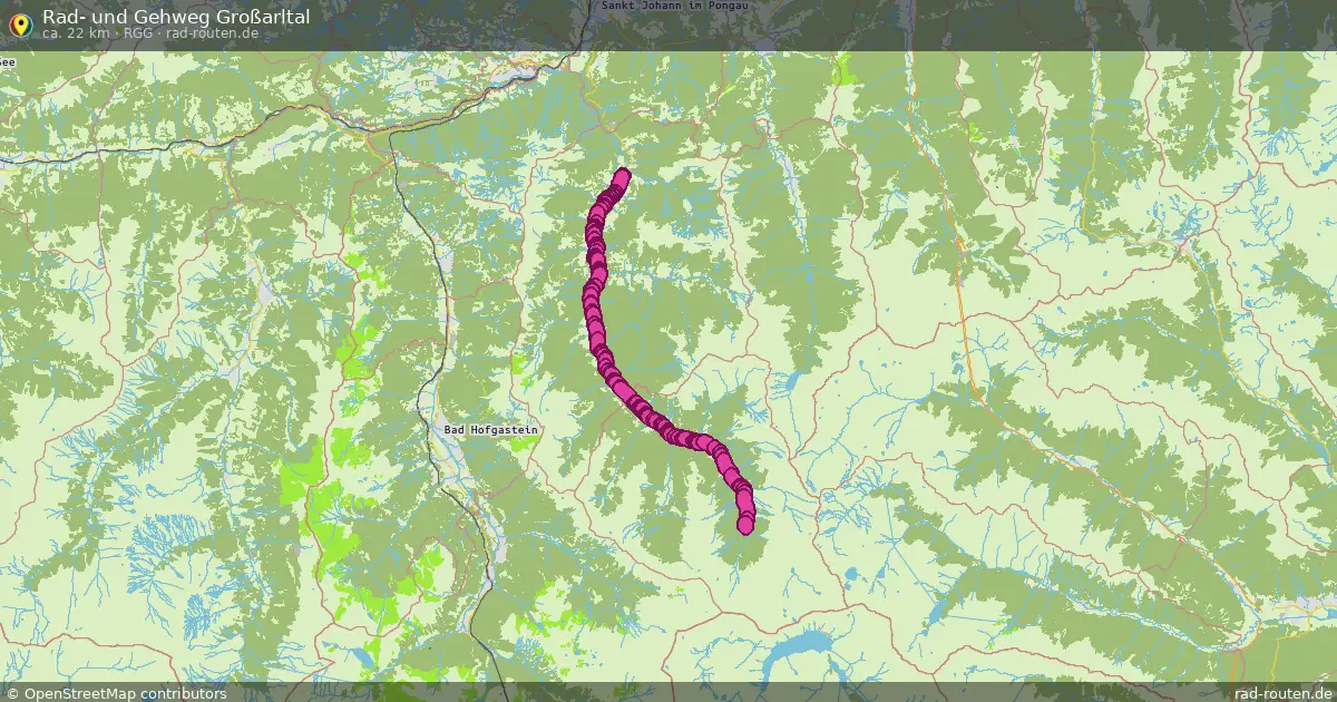 Rad- und Gehweg Großarltal (RGG) – Fernradroute auf Rad-Routen.de