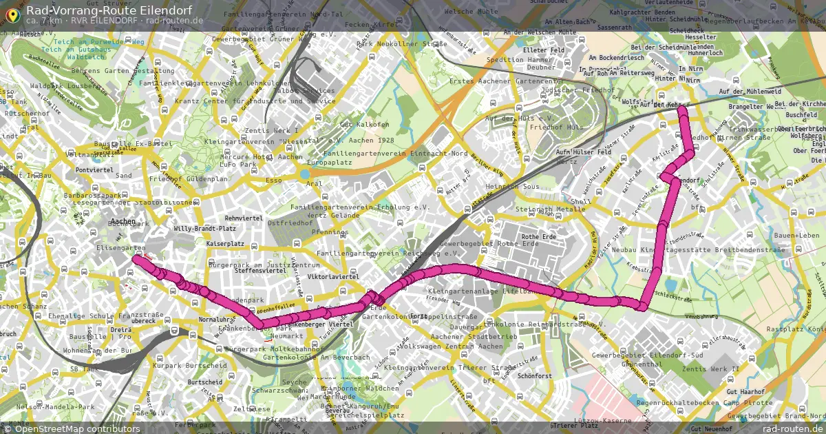 Rad-Vorrang-Route Eilendorf (RVR Eilendorf) – Fernradroute auf Rad-Routen.de