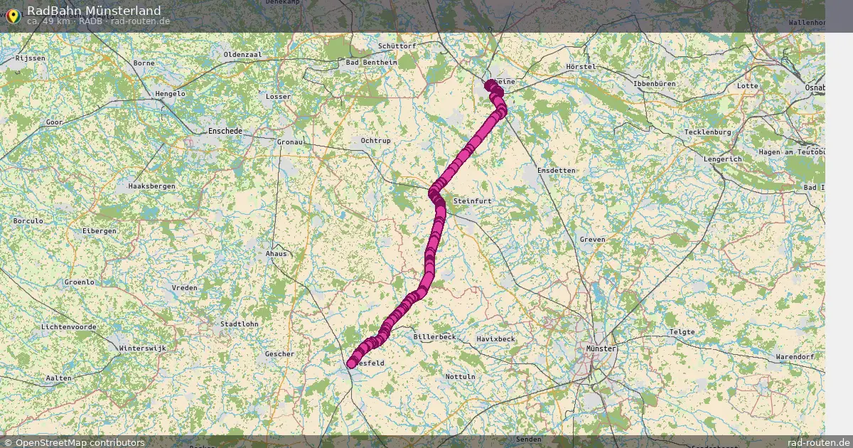 RadBahn Münsterland (RadB) – Fernradroute auf Rad-Routen.de