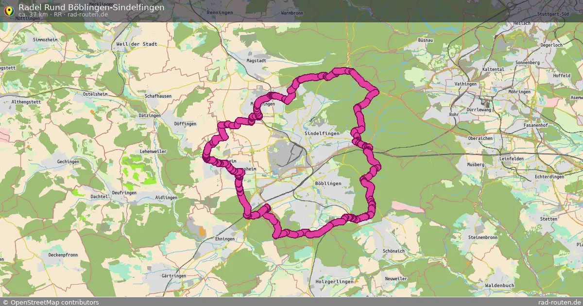 Radel Rund Böblingen-Sindelfingen (RR) – Fernradroute auf Rad-Routen.de