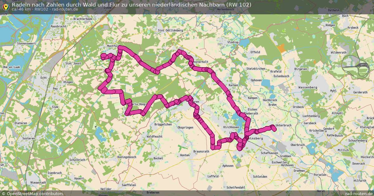 Radeln nach Zahlen durch Wald und Flur zu unseren niederländischen Nachbarn (RW 102) (RW102) – Fernradroute auf Rad-Routen.de