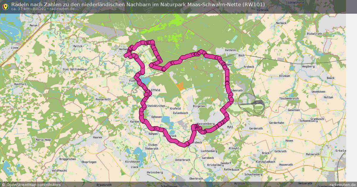 Radeln nach Zahlen zu den niederländischen Nachbarn im Naturpark Maas-Schwalm-Nette (RW101) (RW101) – Fernradroute auf Rad-Routen.de