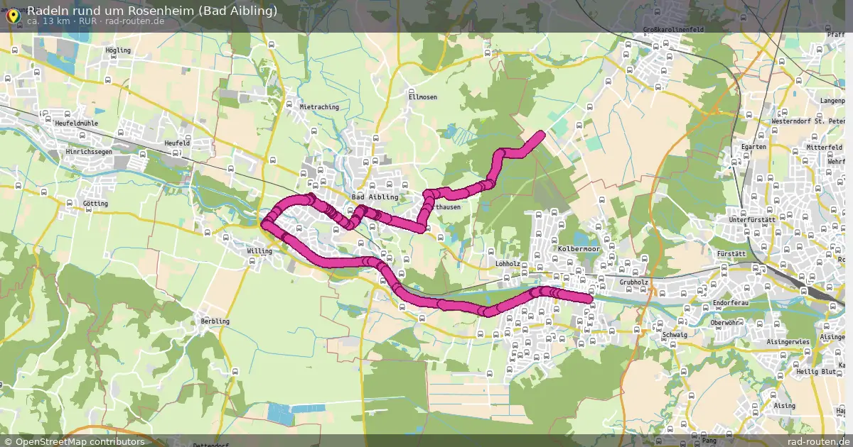 Radeln rund um Rosenheim (Bad Aibling) (RuR) – Fernradroute auf Rad-Routen.de