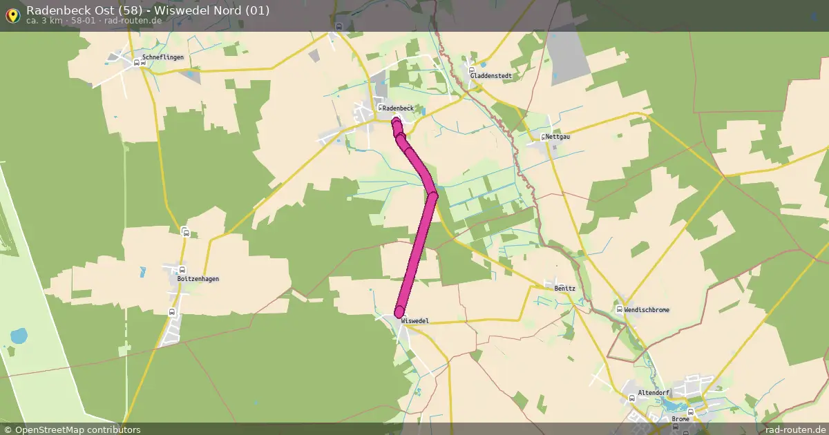 Radenbeck Ost (58) - Wiswedel Nord (01) (58-01) – Fernradroute auf Rad-Routen.de