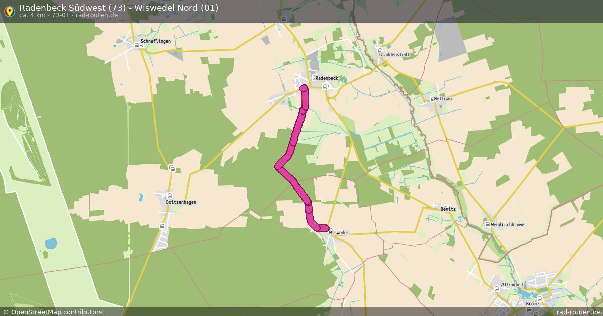 Radenbeck Südwest (73) - Wiswedel Nord (01) (73-01) – Fernradroute auf Rad-Routen.de