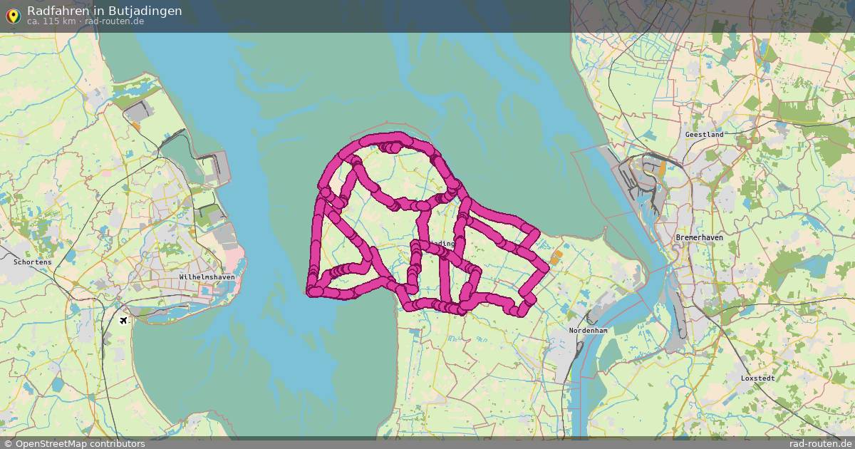 Radfahren in Butjadingen – Fernradroute auf Rad-Routen.de