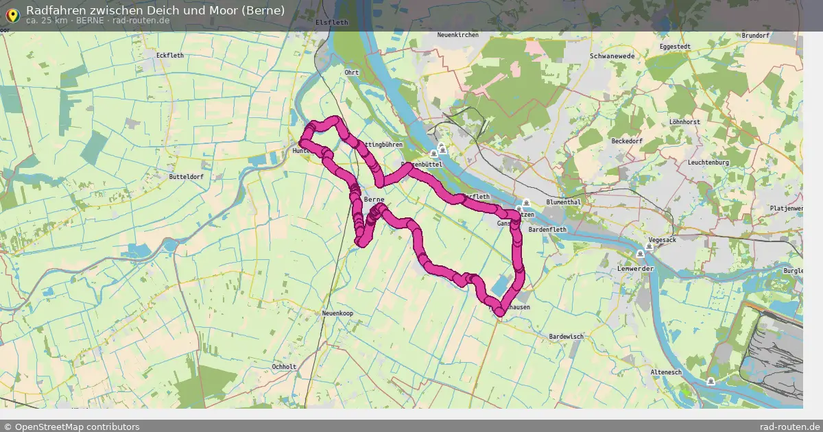 Radfahren zwischen Deich und Moor (Berne) (Berne) – Fernradroute auf Rad-Routen.de