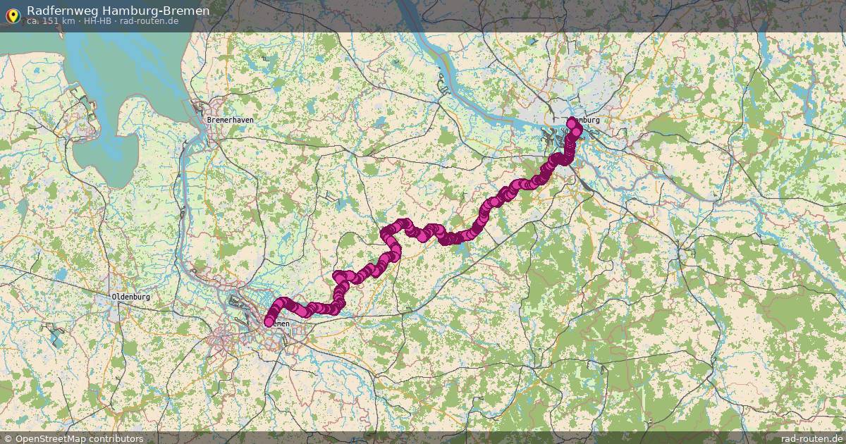 Radfernweg Hamburg-Bremen (HH-HB) – Fernradroute auf Rad-Routen.de