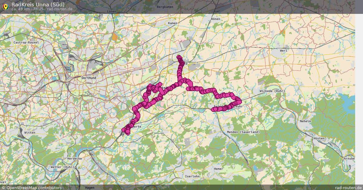 RadKreis Unna (Süd) (RKUS) – Fernradroute auf Rad-Routen.de