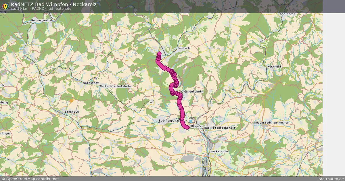 RadNETZ Bad Wimpfen - Neckarelz (RadNZ) – Fernradroute auf Rad-Routen.de