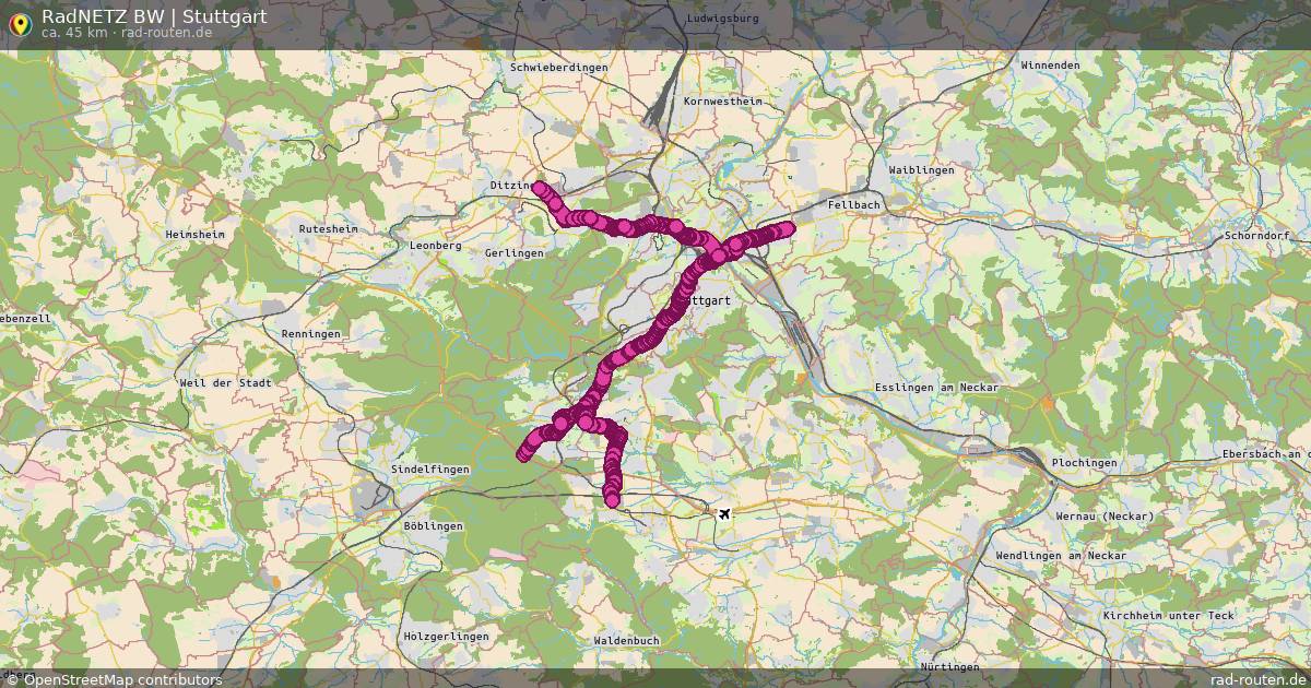 RadNETZ BW | Stuttgart – Fernradroute auf Rad-Routen.de