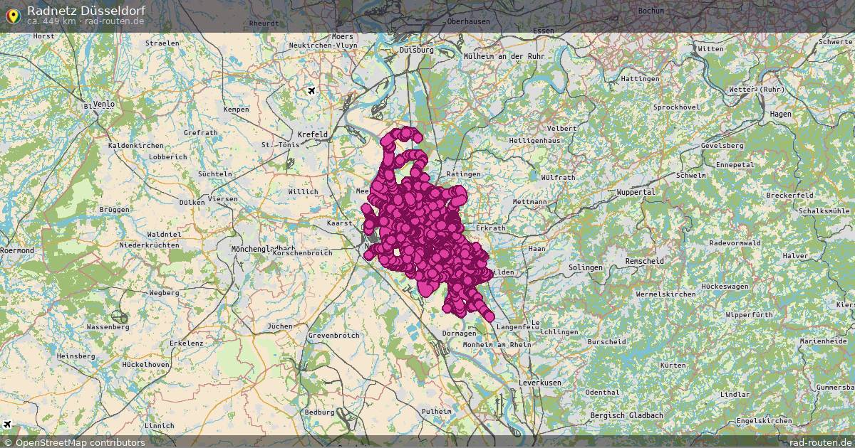 Radnetz Düsseldorf – Fernradroute auf Rad-Routen.de