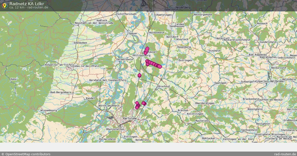 Radnetz KA Ldkr – Fernradroute auf Rad-Routen.de