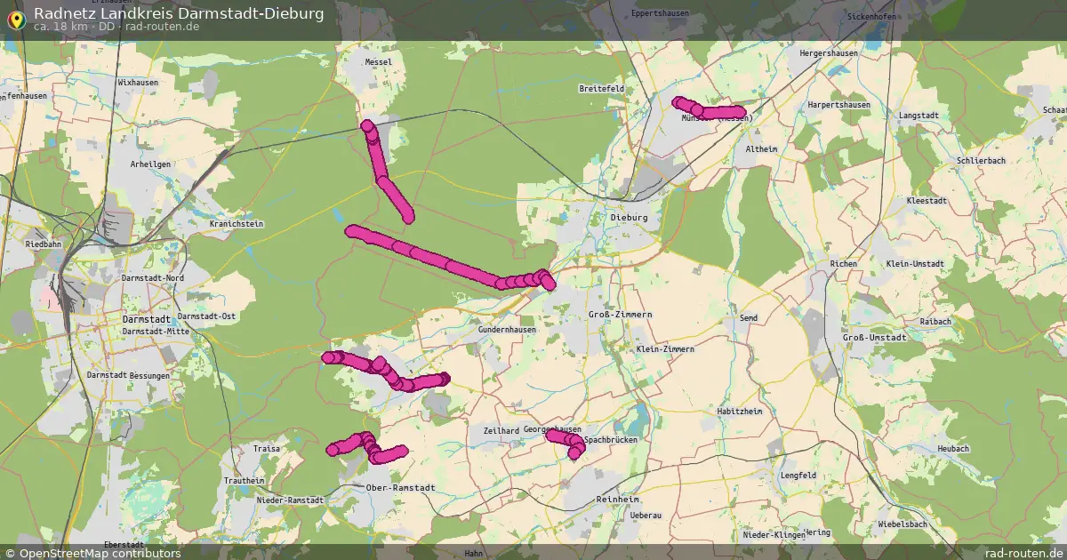 Radnetz Landkreis Darmstadt-Dieburg (DD) – Fernradroute auf Rad-Routen.de