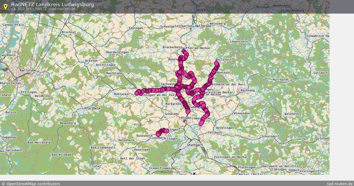 RadNETZ Landkreis Ludwigsburg (RNETZ) – Fernradroute auf Rad-Routen.de