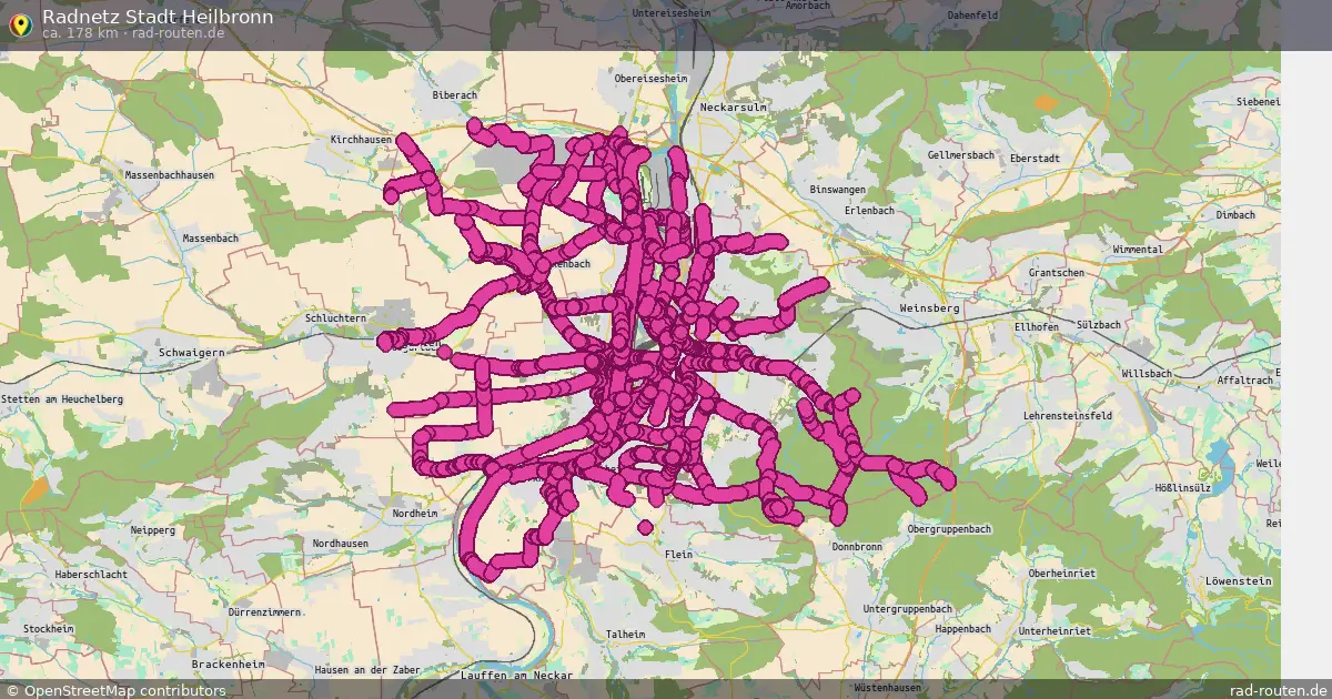 Radnetz Stadt Heilbronn – Fernradroute auf Rad-Routen.de