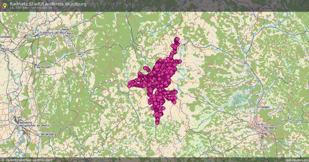 Radnetz Stadt/Landkreis Würzburg – Fernradroute auf Rad-Routen.de