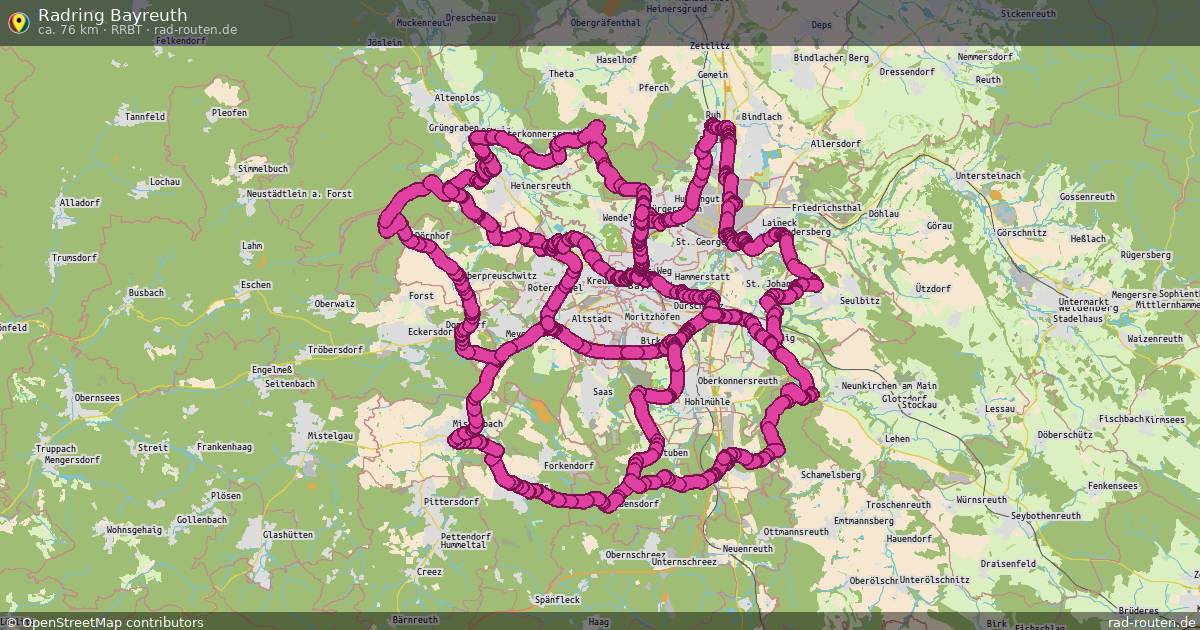 Radring Bayreuth (RRBT) – Fernradroute auf Rad-Routen.de
