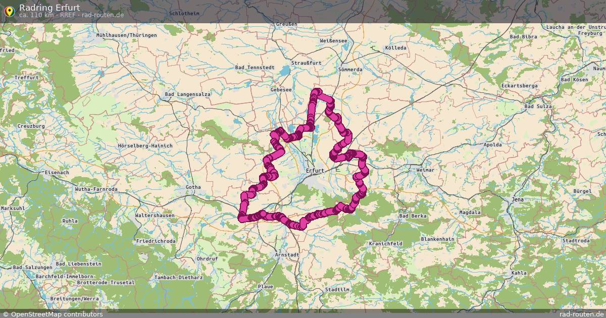 Radring Erfurt (RREF) – Fernradroute auf Rad-Routen.de