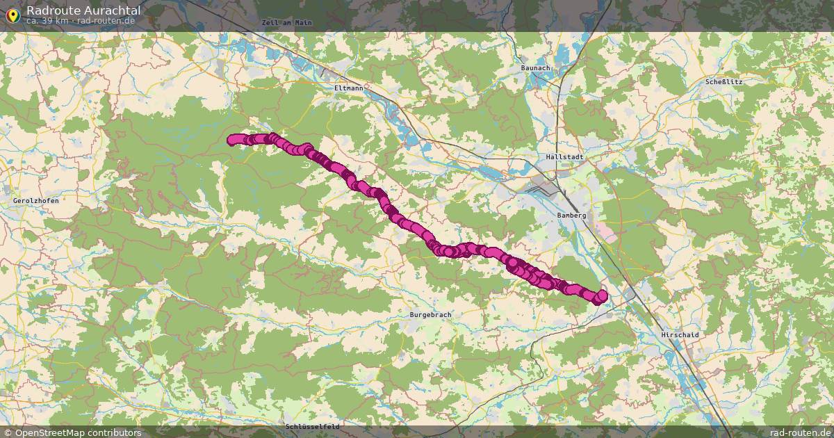 Radroute Aurachtal – Fernradroute auf Rad-Routen.de
