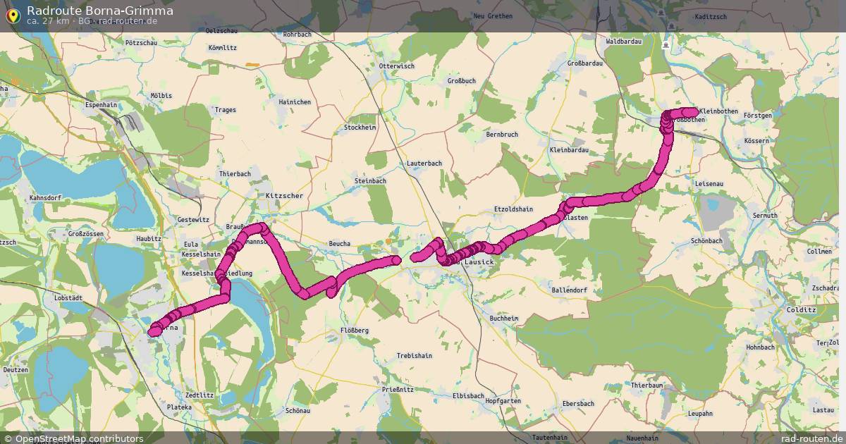 Radroute Borna-Grimma (BG) – Fernradroute auf Rad-Routen.de