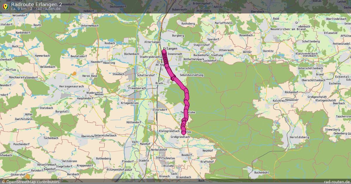 Radroute Erlangen 2 (2) – Fernradroute auf Rad-Routen.de