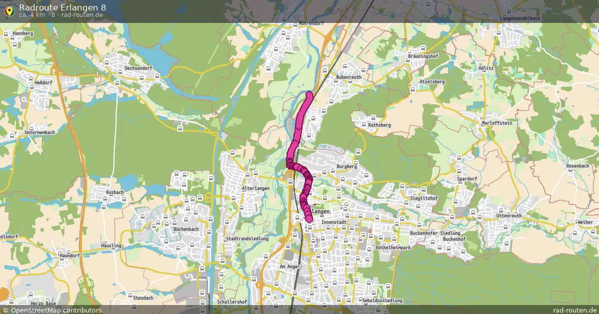 Radroute Erlangen 8 (8) – Fernradroute auf Rad-Routen.de