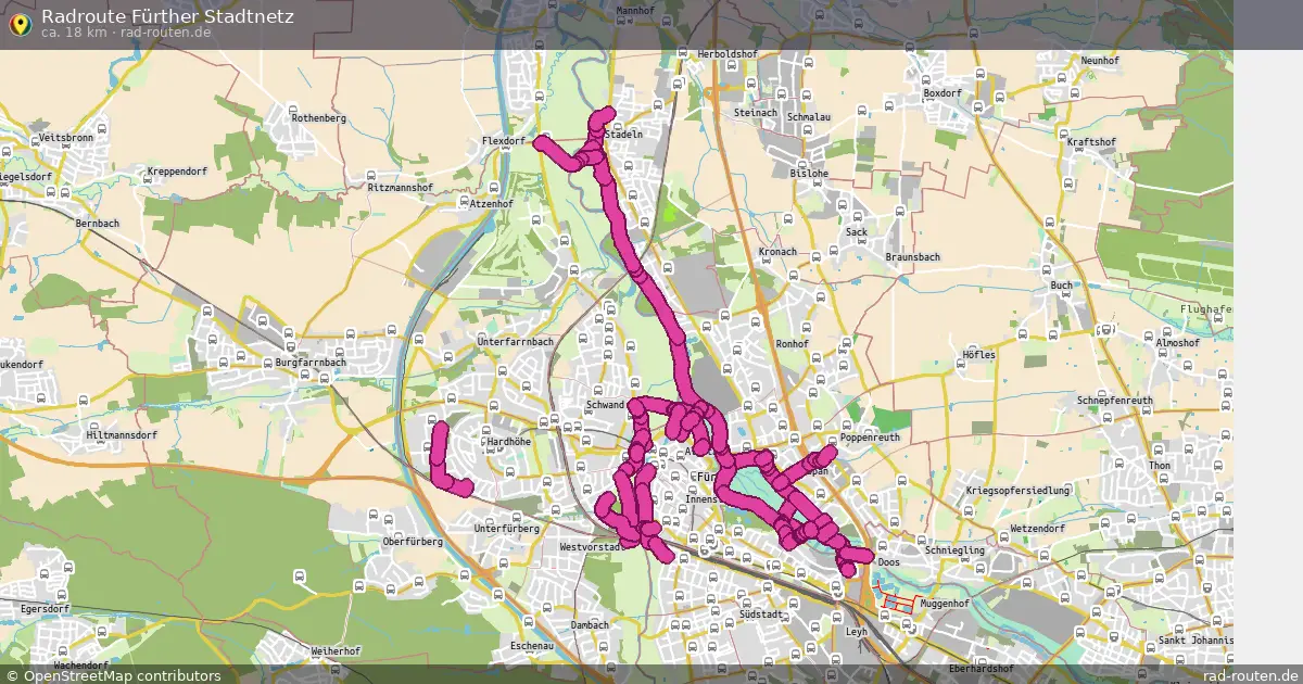 Radroute Fürther Stadtnetz – Fernradroute auf Rad-Routen.de