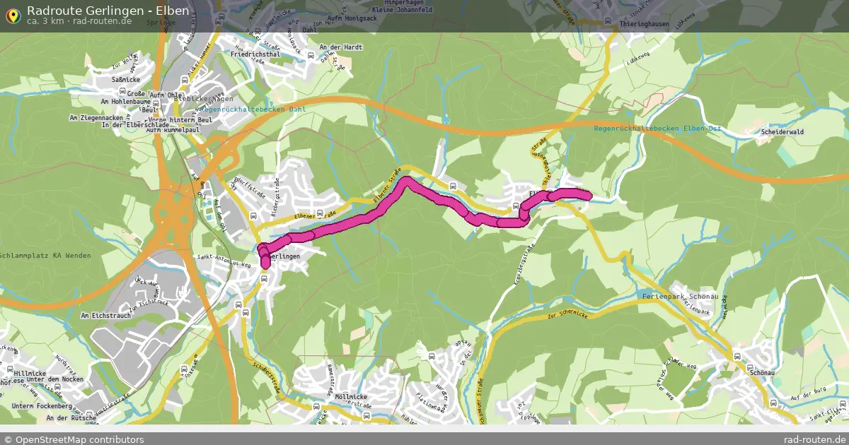 Radroute Gerlingen - Elben – Fernradroute auf Rad-Routen.de