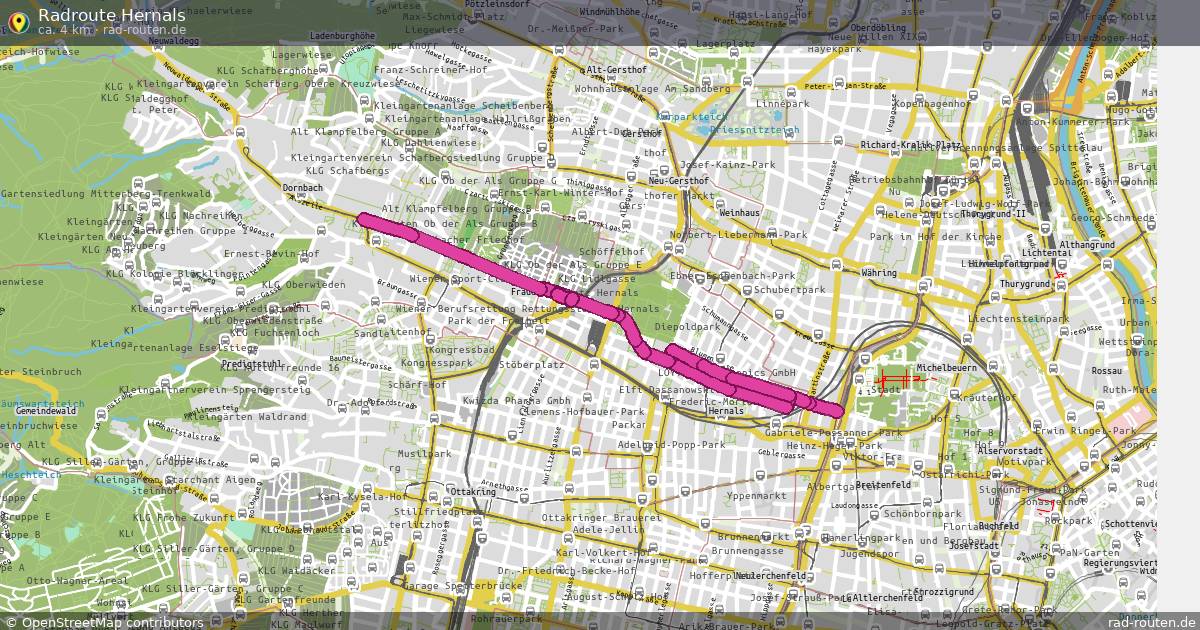 Radroute Hernals – Fernradroute auf Rad-Routen.de