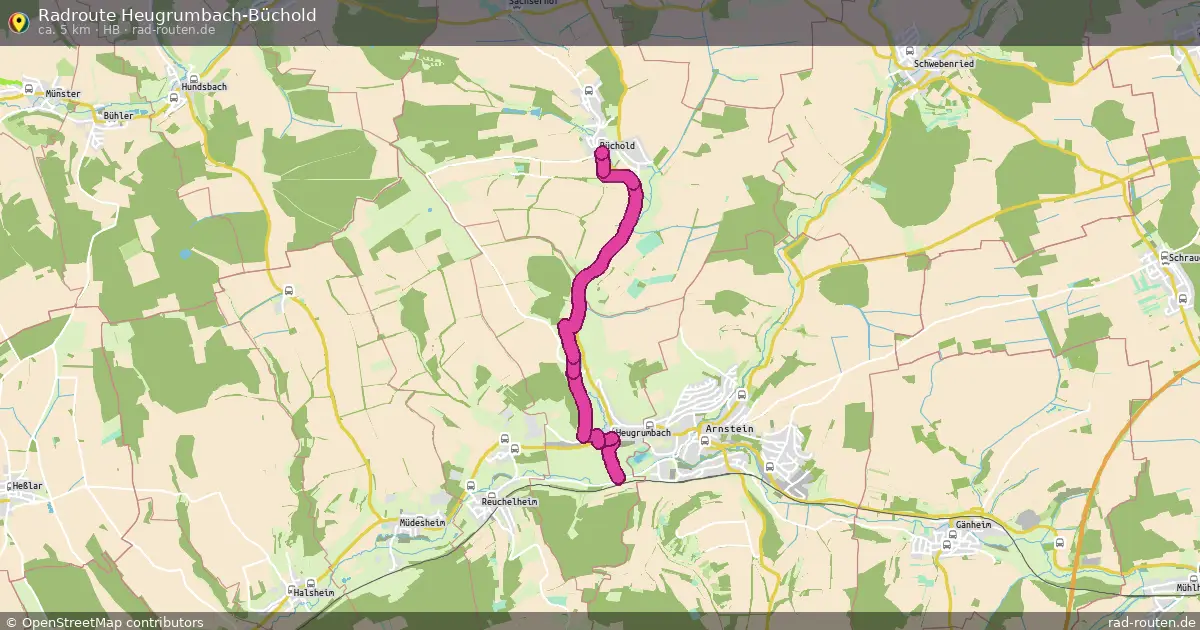 Radroute Heugrumbach-Büchold (HB) – Fernradroute auf Rad-Routen.de