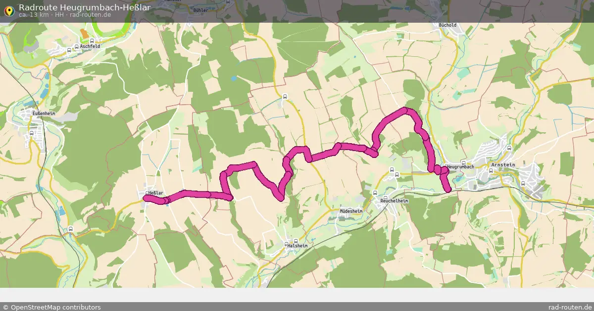 Radroute Heugrumbach-Heßlar (HH) – Fernradroute auf Rad-Routen.de