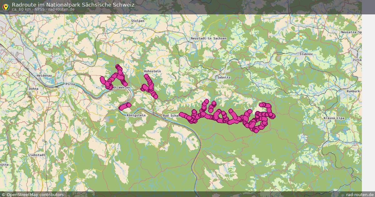 Radroute im Nationalpark Sächsische Schweiz (NPSS) – Fernradroute auf Rad-Routen.de