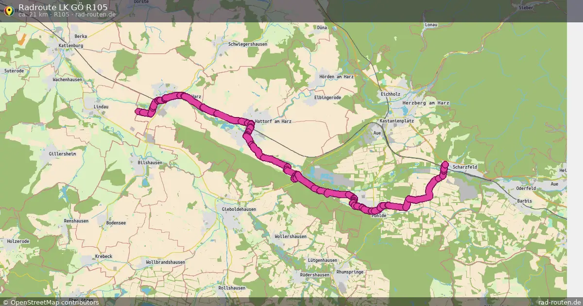 Radroute LK GÖ R105 (R105) – Fernradroute auf Rad-Routen.de