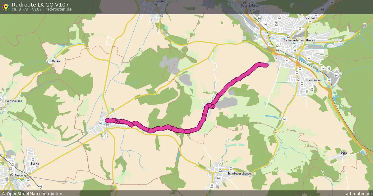 Radroute LK GÖ V107 (V107) – Fernradroute auf Rad-Routen.de