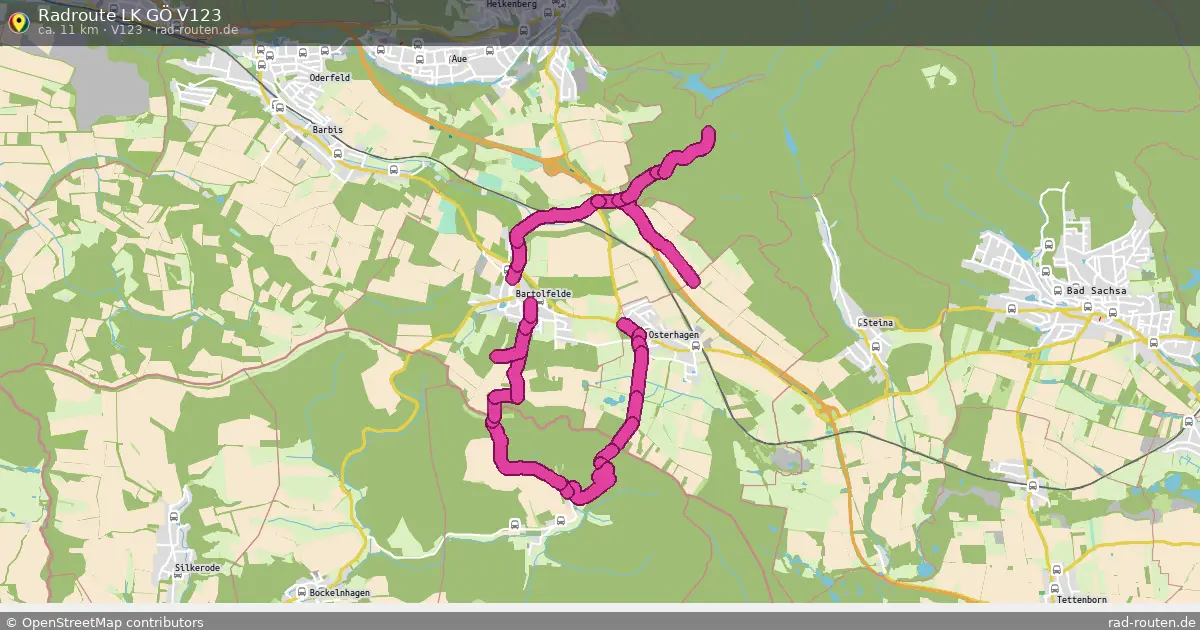 Radroute LK GÖ V123 (V123) – Fernradroute auf Rad-Routen.de
