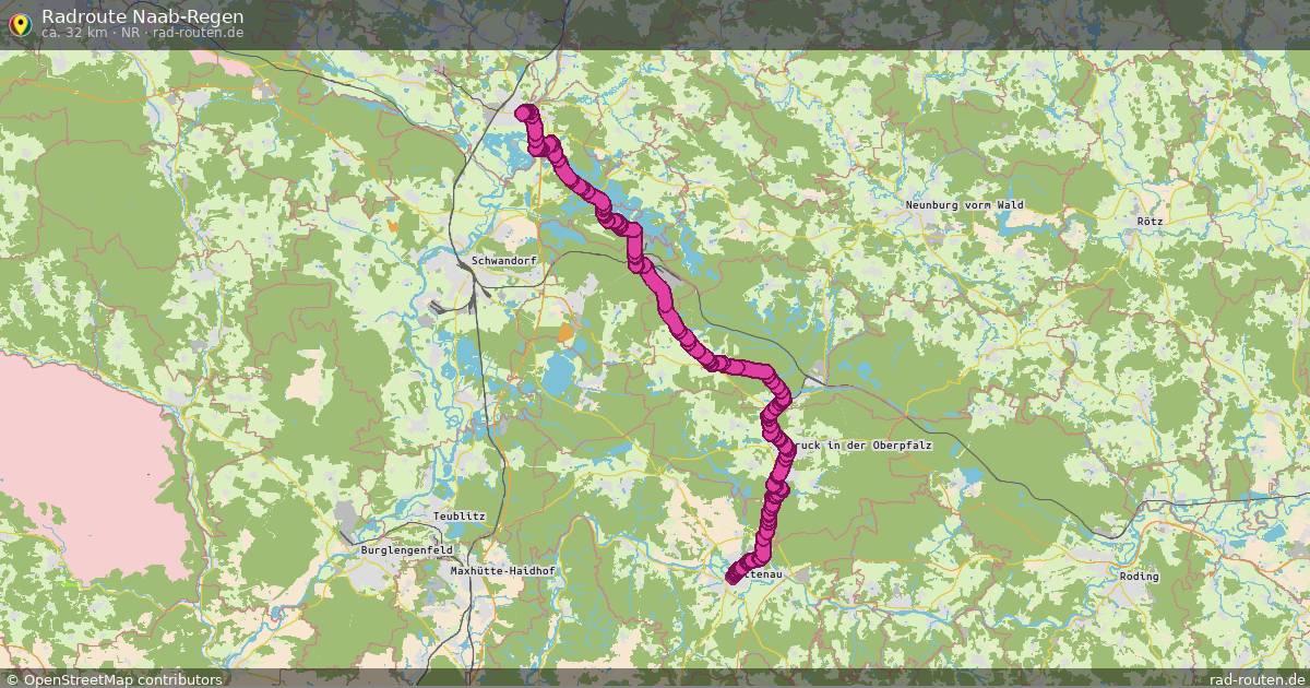 Radroute Naab-Regen (NR) – Fernradroute auf Rad-Routen.de