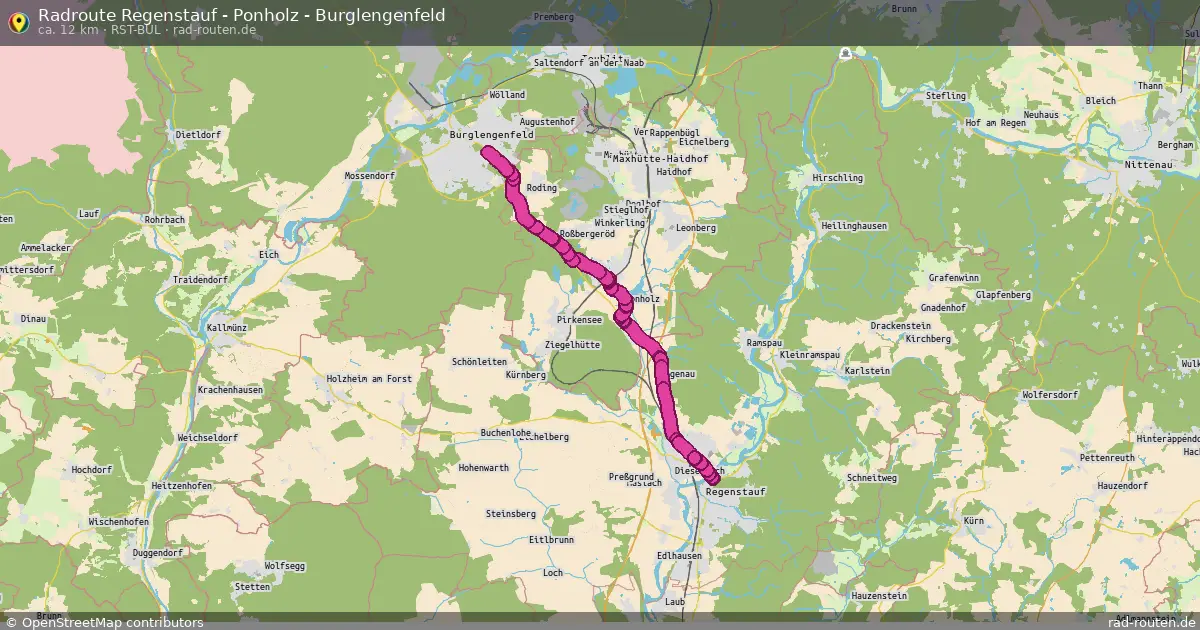 Radroute Regenstauf - Ponholz - Burglengenfeld (RSt-BUL) – Fernradroute auf Rad-Routen.de