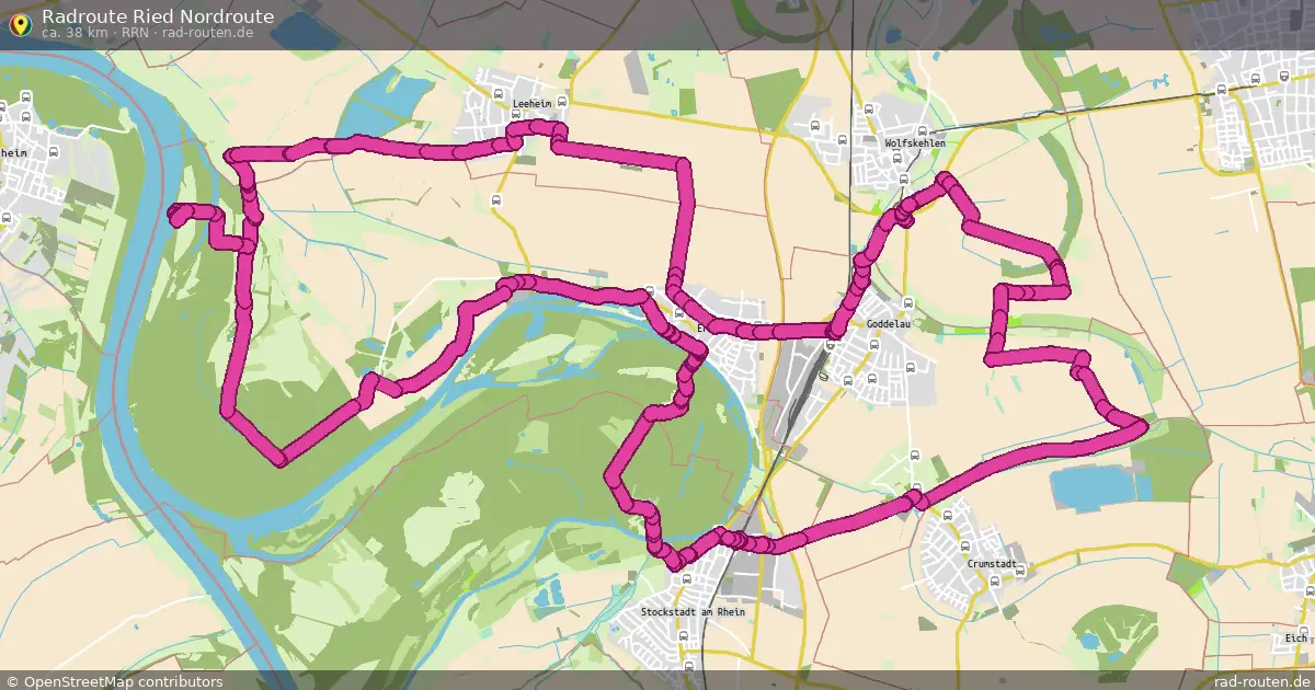 Radroute Ried Nordroute (RRN) – Fernradroute auf Rad-Routen.de