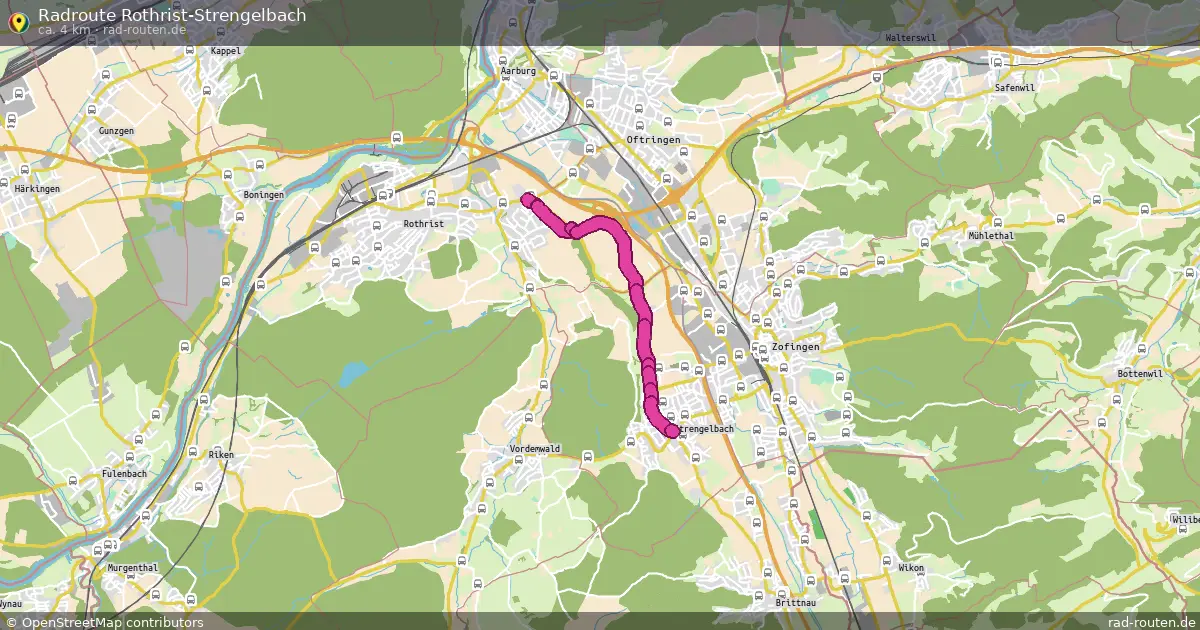 Radroute Rothrist-Strengelbach – Fernradroute auf Rad-Routen.de