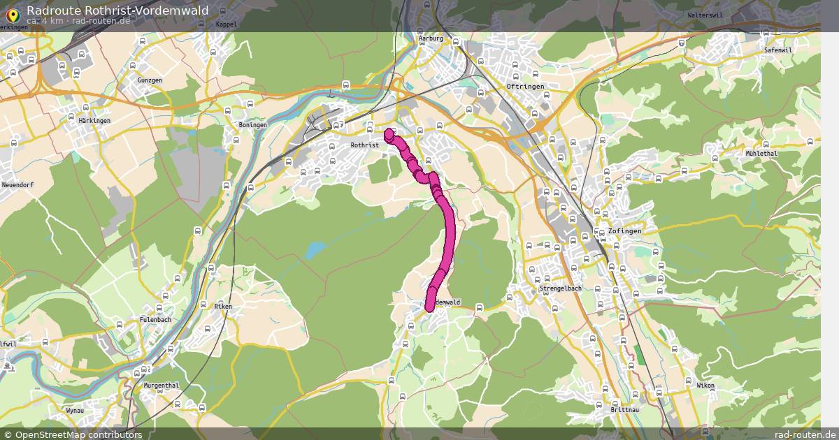 Radroute Rothrist-Vordemwald – Fernradroute auf Rad-Routen.de