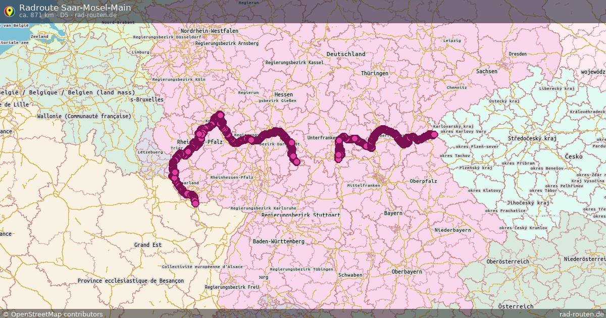 Radroute Saar-Mosel-Main (D5) – Fernradroute auf Rad-Routen.de