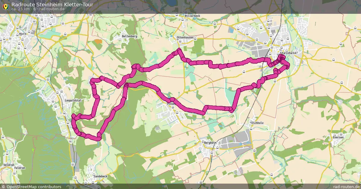 Radroute Steinheim Kletter-Tour (6) – Fernradroute auf Rad-Routen.de