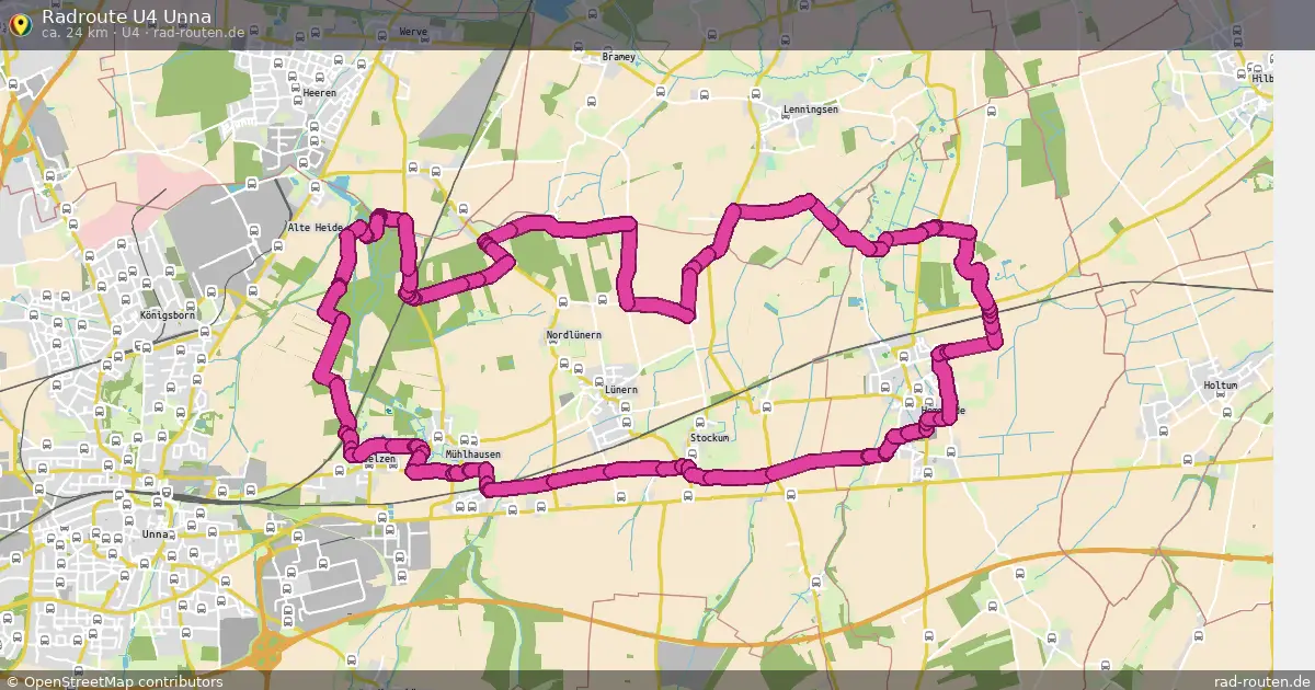 Radroute U4 Unna (U4) – Fernradroute auf Rad-Routen.de