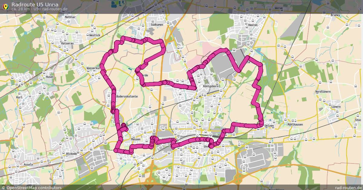 Radroute U5 Unna (U5) – Fernradroute auf Rad-Routen.de