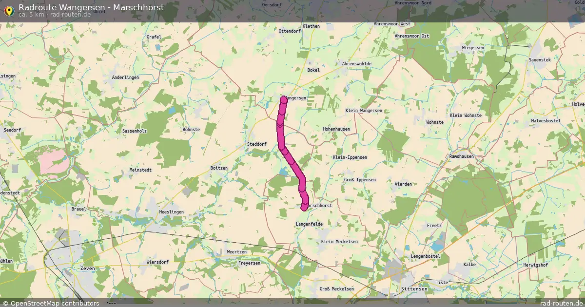 Radroute Wangersen - Marschhorst – Fernradroute auf Rad-Routen.de