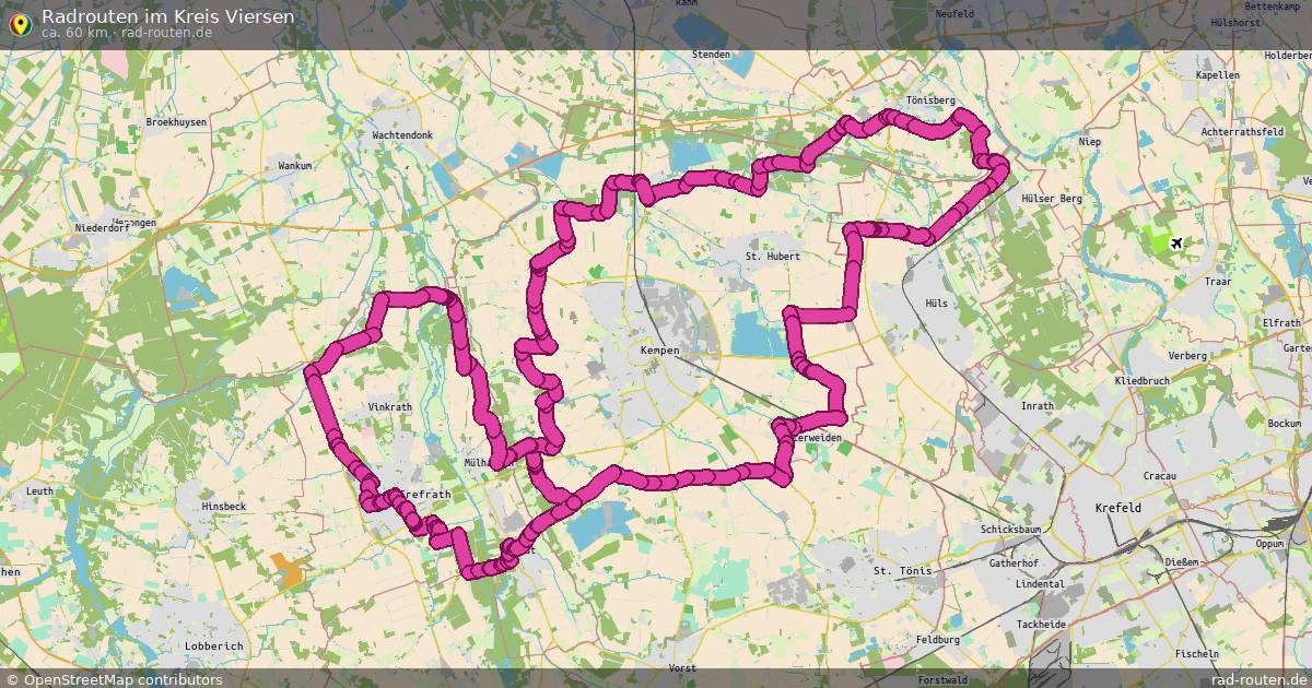 Radrouten im Kreis Viersen – Fernradroute auf Rad-Routen.de