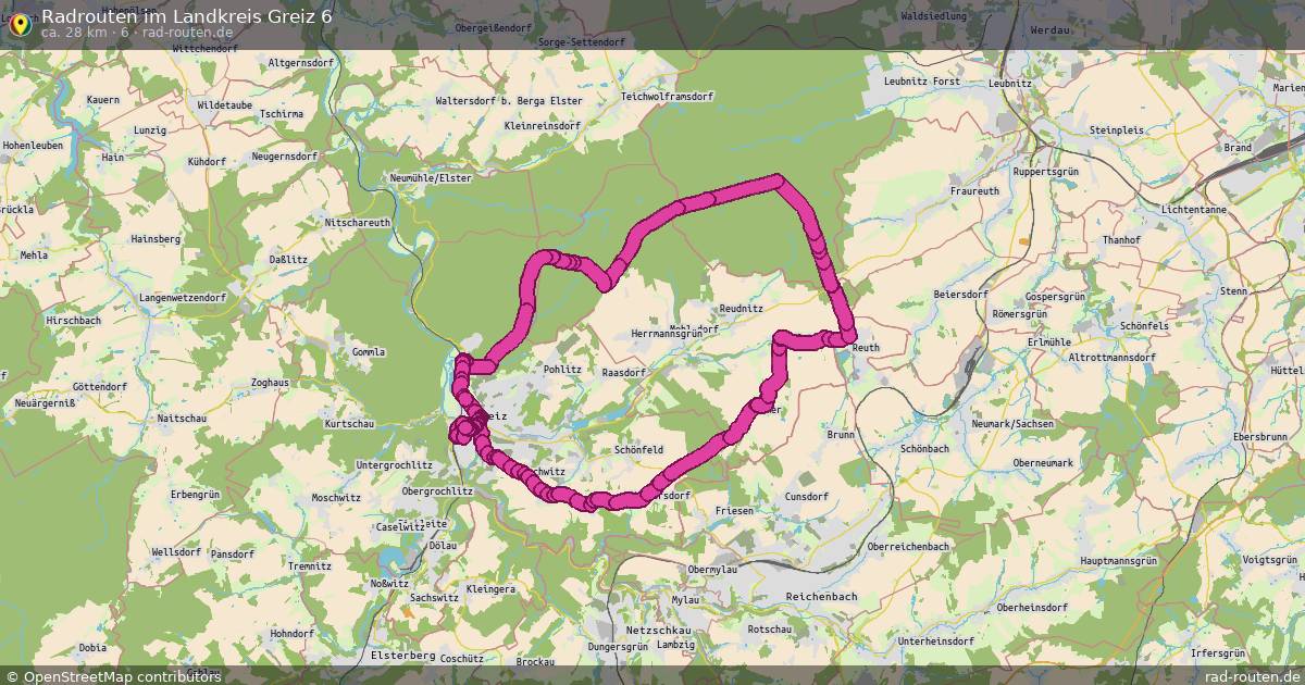 Radrouten im Landkreis Greiz 6 (6) – Fernradroute auf Rad-Routen.de
