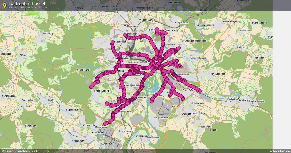 Radrouten Kassel – Fernradroute auf Rad-Routen.de